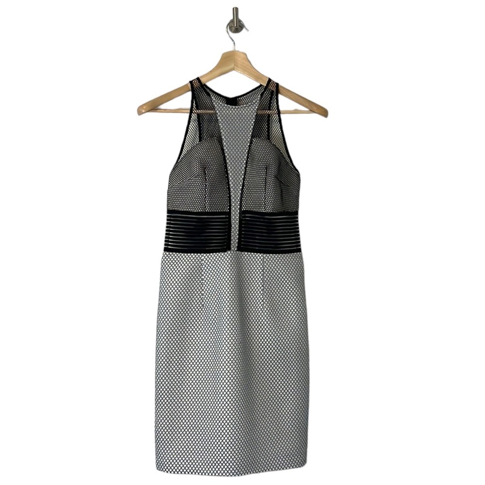 SACHIN + BABI Convergence Sleeveless Mesh Mixed Media Sheath Dress Size 2